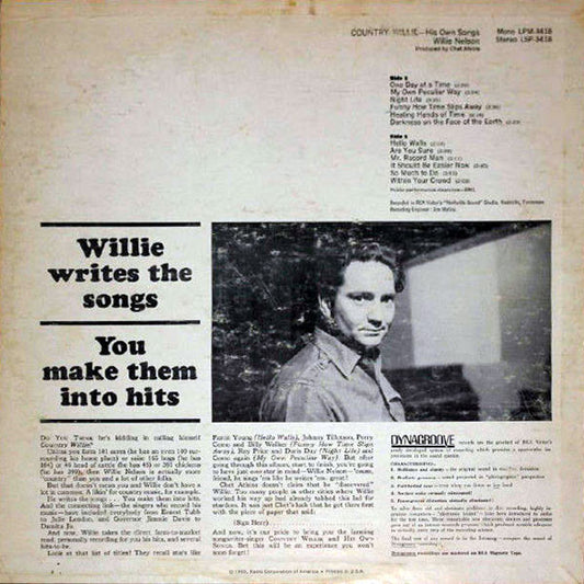 Willie Nelson : Country Willie - His Own Songs (LP, Album, RE)