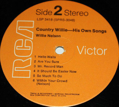 Willie Nelson : Country Willie - His Own Songs (LP, Album, RE)