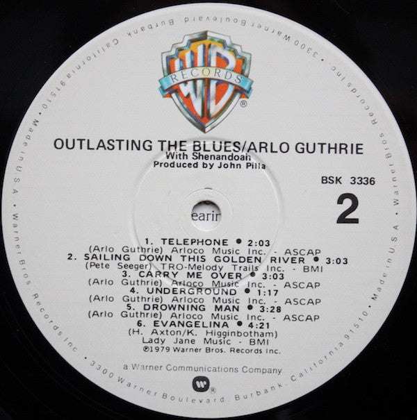 Arlo Guthrie With Shenandoah (2) : Outlasting The Blues (LP, Album, Los)