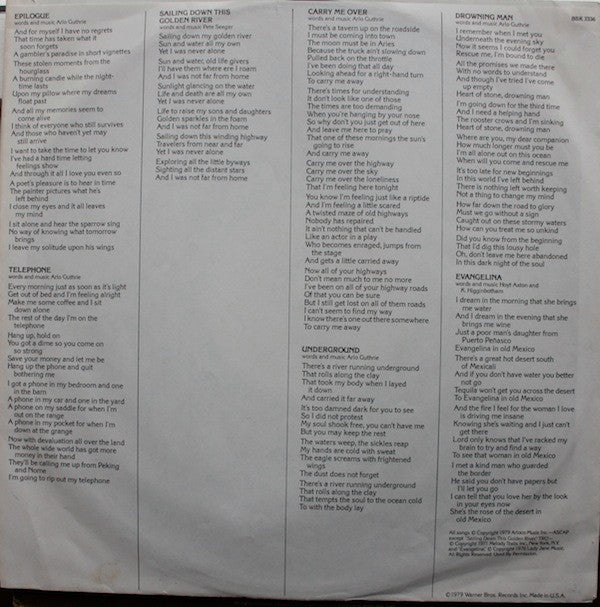 Arlo Guthrie With Shenandoah (2) : Outlasting The Blues (LP, Album, Los)