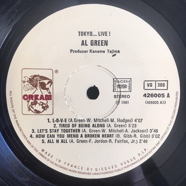 Al Green : "Tokyo...Live!" (2xLP, Album)