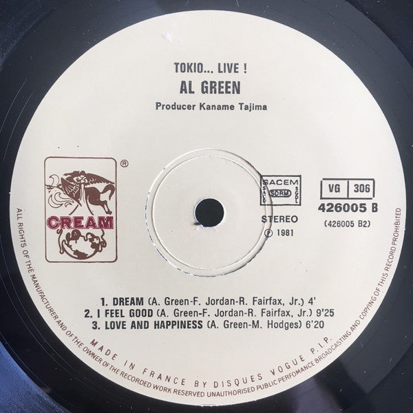 Al Green : "Tokyo...Live!" (2xLP, Album)