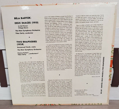 Béla Bartók, Emanuel Vardi, The New Symphonic Orchestra, Franco Autori, Tibor Serly : Deux Images For Orchestra, Two Rhapsodies For Violin And Orchestra (LP, Mono, RE, RP)