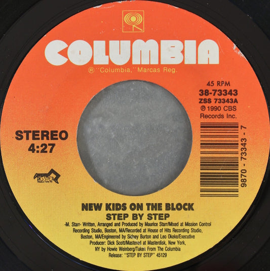 New Kids On The Block : Step By Step (7", Single, Styrene, Car)