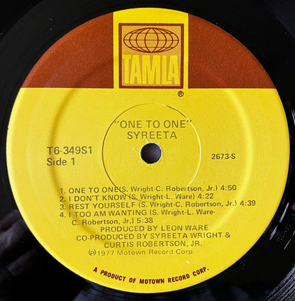Syreeta : One To One (LP, Album, Mon)