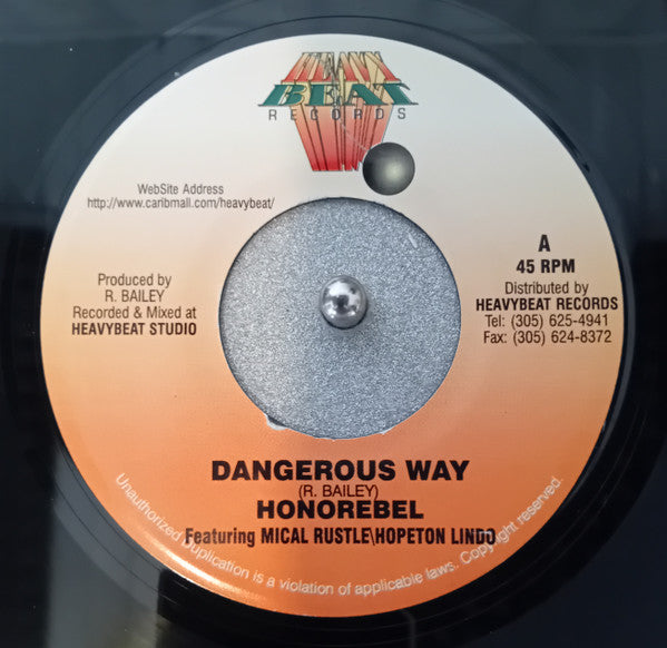 HonoRebel Featuring Mical Rustle / Hopeton Lindo : Dangerous Way (7", Single)