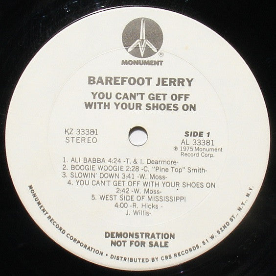 Barefoot Jerry : You Can't Get Off With Your Shoes On (LP, Album, Promo)