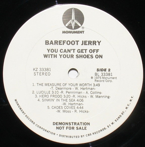Barefoot Jerry : You Can't Get Off With Your Shoes On (LP, Album, Promo)