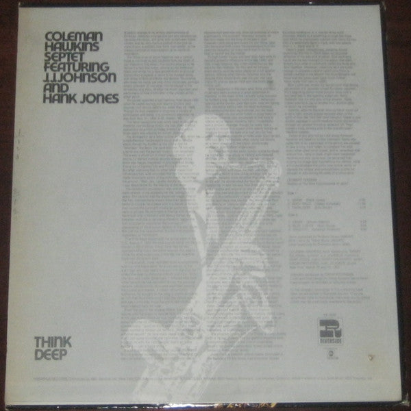 Coleman Hawkins Septet Featuring J.J. Johnson And Hank Jones : Think Deep (LP, Album, RE)