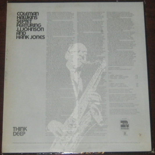 Coleman Hawkins Septet Featuring J.J. Johnson And Hank Jones : Think Deep (LP, Album, RE)