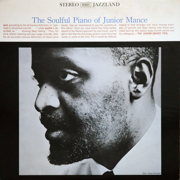Junior Mance : The Soulful Piano Of Junior Mance (LP, Album, RE)