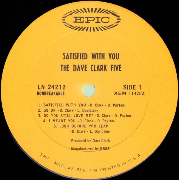 The Dave Clark Five : Satisfied With You (LP, Album, Mono)