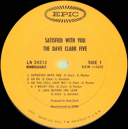 The Dave Clark Five : Satisfied With You (LP, Album, Mono)