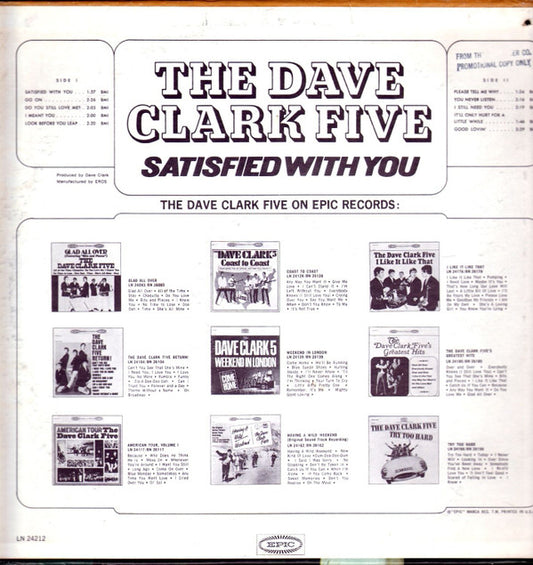 The Dave Clark Five : Satisfied With You (LP, Album, Mono)