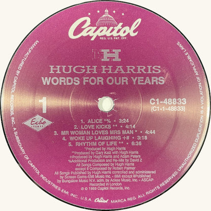 Hugh Harris : Words For Our Years (LP, Album)