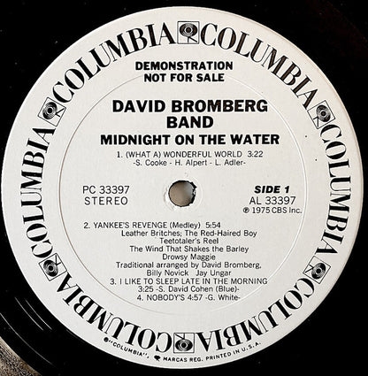 David Bromberg Band : Midnight On The Water (LP, Album, Promo)