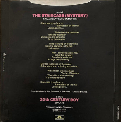Siouxsie And The Banshees* : The Staircase (Mystery) (7", Single, No )