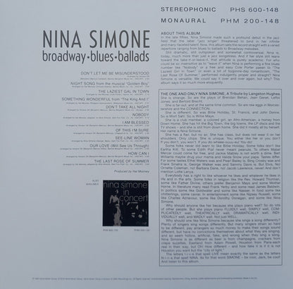 Nina Simone : Broadway - Blues - Ballads (LP, Album, RE)