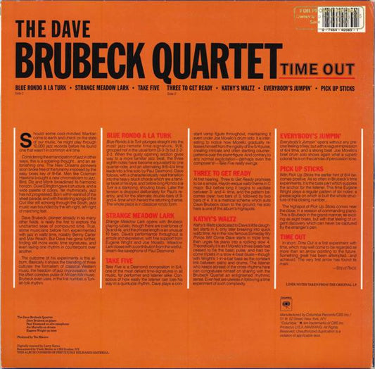 The Dave Brubeck Quartet : Time Out (LP, Album, RE, RM)