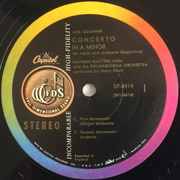 Goldmark*, Milstein*, The Philharmonia Orchestra* : Concerto In A Minor For Violin And Orchestra (LP, Album)