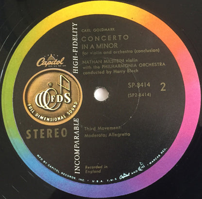 Goldmark*, Milstein*, The Philharmonia Orchestra* : Concerto In A Minor For Violin And Orchestra (LP, Album)