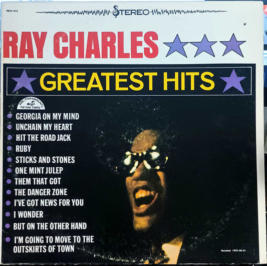 Ray Charles : Greatest Hits (LP, Comp, RP, Tru)