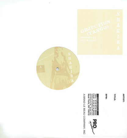 Shakira : Objection (Tango) Remixes By Eric Kupper  (12", Single, Promo)