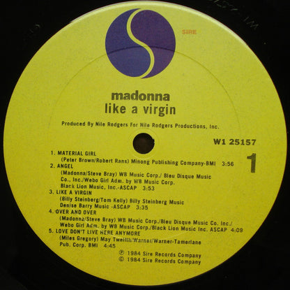 Madonna : Like A Virgin (LP, Album, Club, Car)