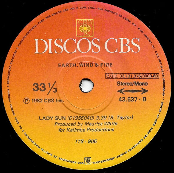 Earth, Wind & Fire : Fall In Love With Me (7", Single)