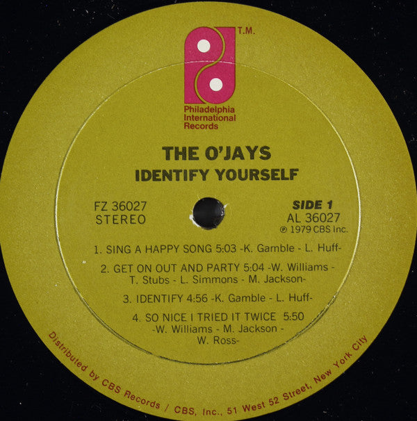 The O'Jays : Identify Yourself (LP, Album, Pit)