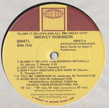 Smokey Robinson : Blame It On Love & All The Great Hits (LP, Comp)