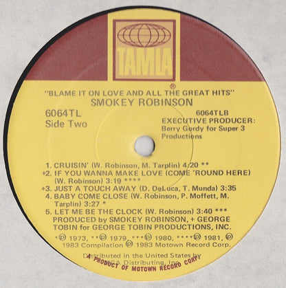 Smokey Robinson : Blame It On Love & All The Great Hits (LP, Comp)