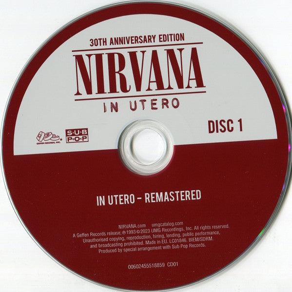 Nirvana : In Utero (CD, Album, RE, RM + CD + Dlx, 30t)
