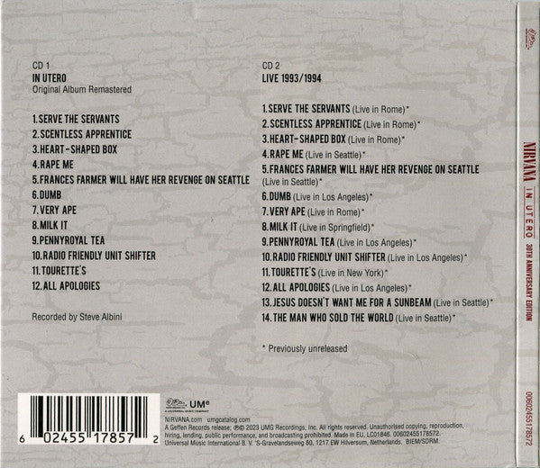 Nirvana : In Utero (CD, Album, RE, RM + CD + Dlx, 30t)