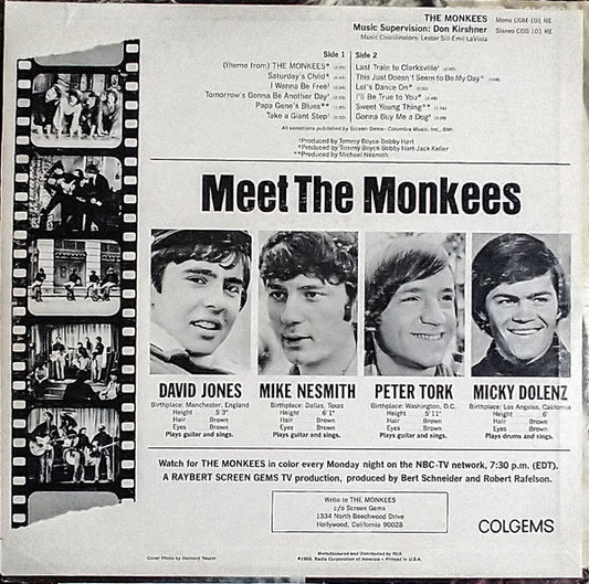 The Monkees : The Monkees (LP, Album, Mono, RE, Roc)