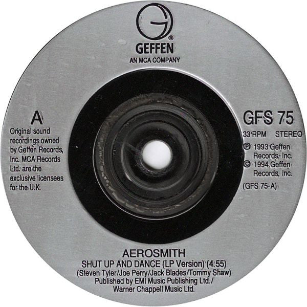 Aerosmith : Shut Up And Dance (7", Gat)