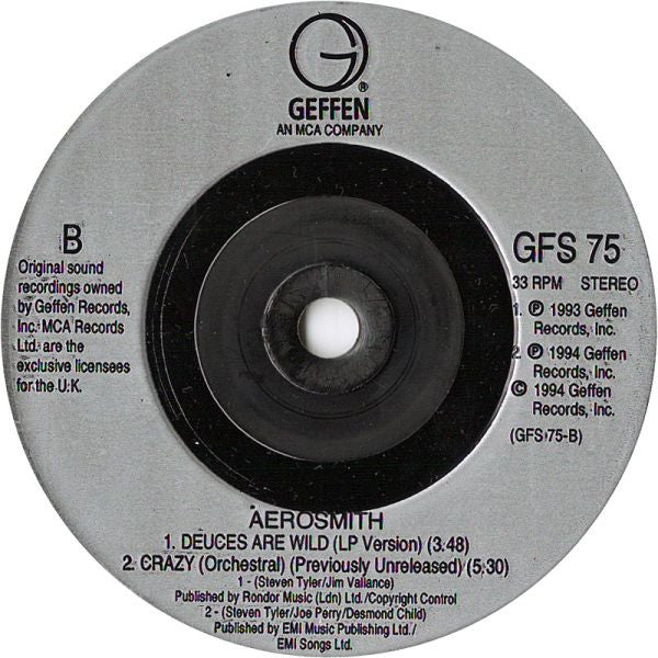 Aerosmith : Shut Up And Dance (7", Gat)