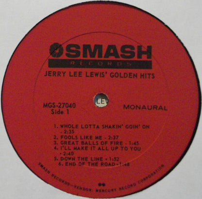 Jerry Lee Lewis : The Golden Hits Of Jerry Lee Lewis (LP, Album, Mono)