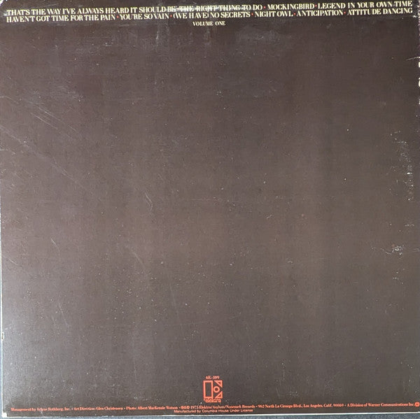 Carly Simon : The Best Of Carly Simon (LP, Comp, Club, RE, PRC)