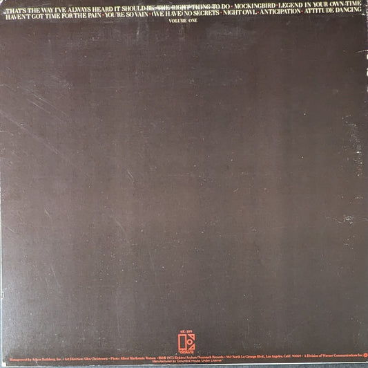 Carly Simon : The Best Of Carly Simon (LP, Comp, Club, RE, PRC)