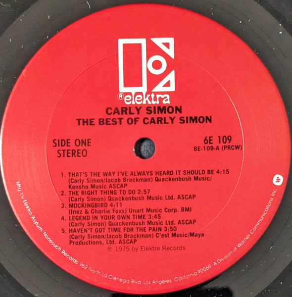 Carly Simon : The Best Of Carly Simon (LP, Comp, Club, RE, PRC)