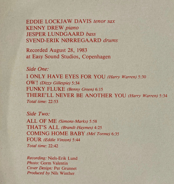 Eddie Lockjaw Davis Quartet : All Of Me (LP, Album)