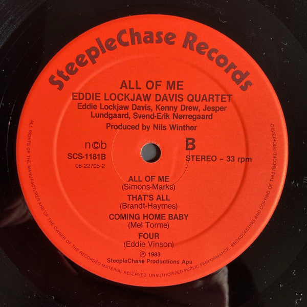 Eddie Lockjaw Davis Quartet : All Of Me (LP, Album)