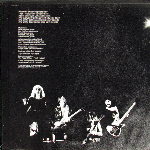 Lou Reed : Rock N Roll Animal (LP, Album, RE, Gat)