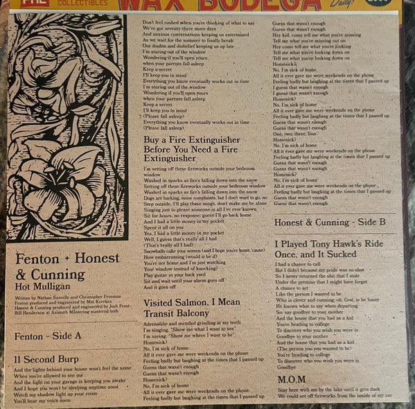 Hot Mulligan : Fenton + Honest & Cunning (12", Comp, Ltd, RP, Ame)