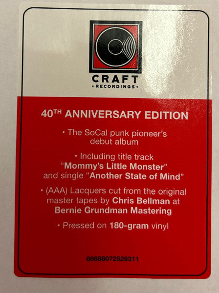 Social Distortion : Mommy's Little Monster (LP, Album, RE, 180)