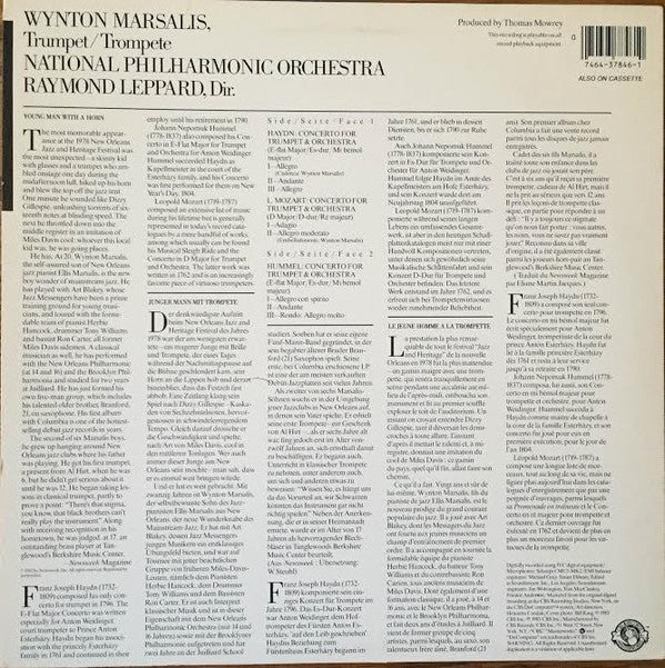 Wynton Marsalis, Haydn* / Hummel* / L. Mozart*, Raymond Leppard, National Philharmonic Orchestra : Trumpet Concertos (LP, Album)