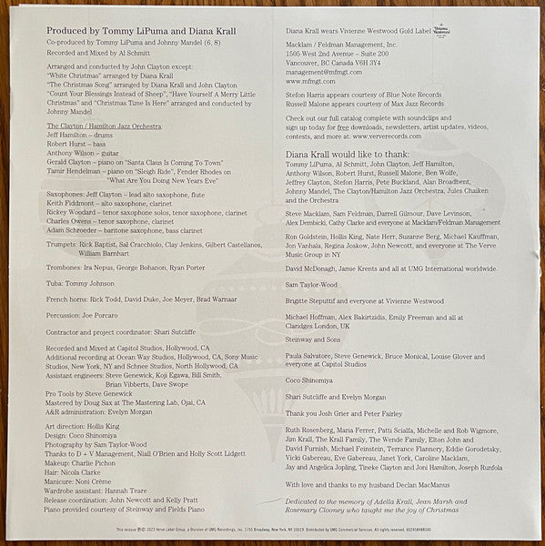 Diana Krall Featuring The Clayton-Hamilton Jazz Orchestra : Christmas Songs (LP, Album, RE, Red)