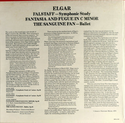 Sir Adrian Boult, London Philharmonic Orchestra, Elgar* : Falstaff - Symphonic Study / The Sanguine Fan - Ballet / Fantasia And Fugue In C Minor (2xLP, Album, ½-S)