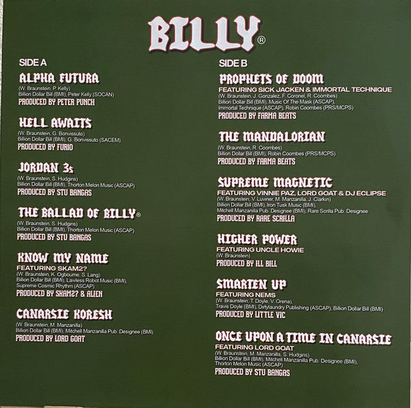 Ill Bill : Billy® (2xLP, Album, Cle)